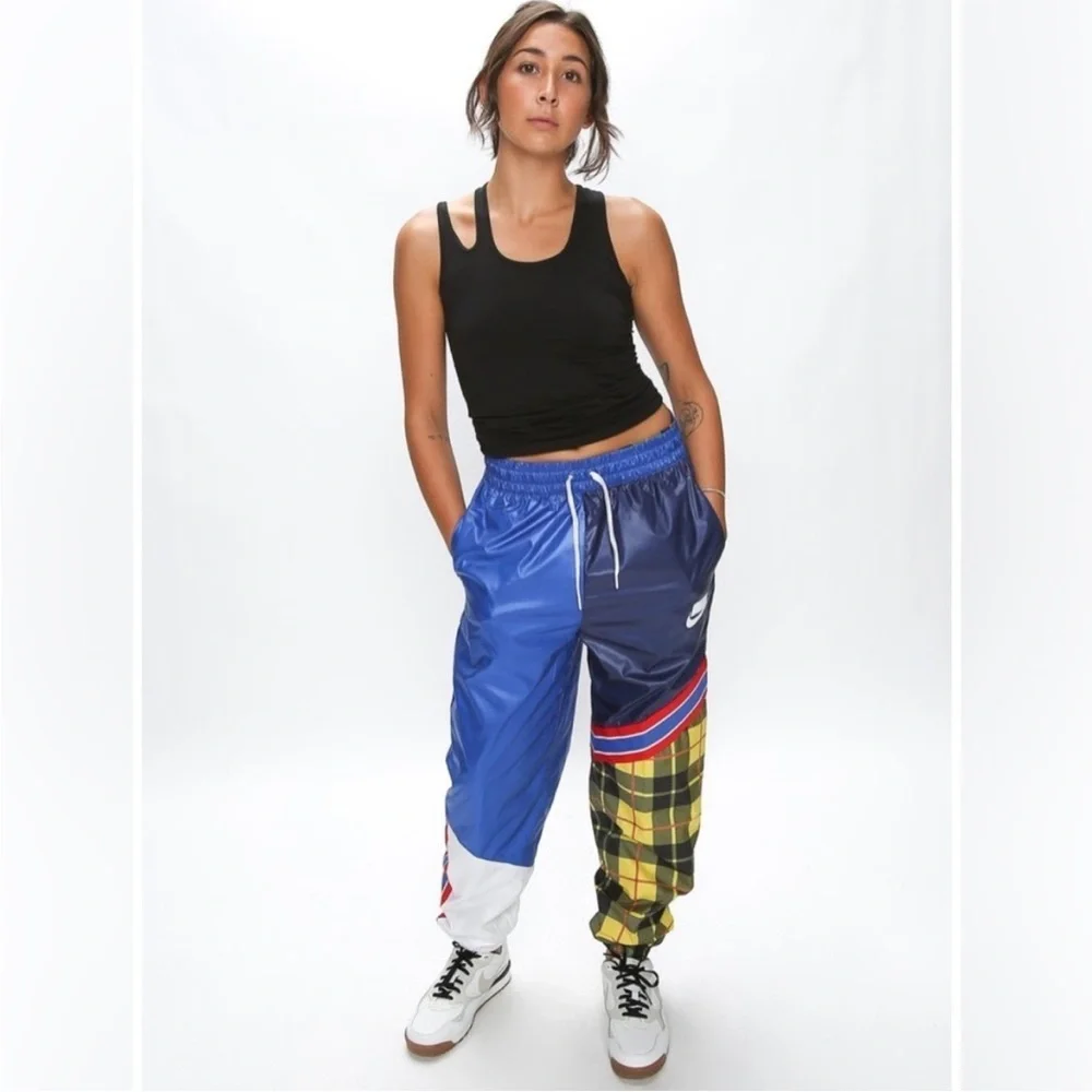 Nike Sportswear NSW Women's xs Woven Plaid track Pants Blue void / Game royal